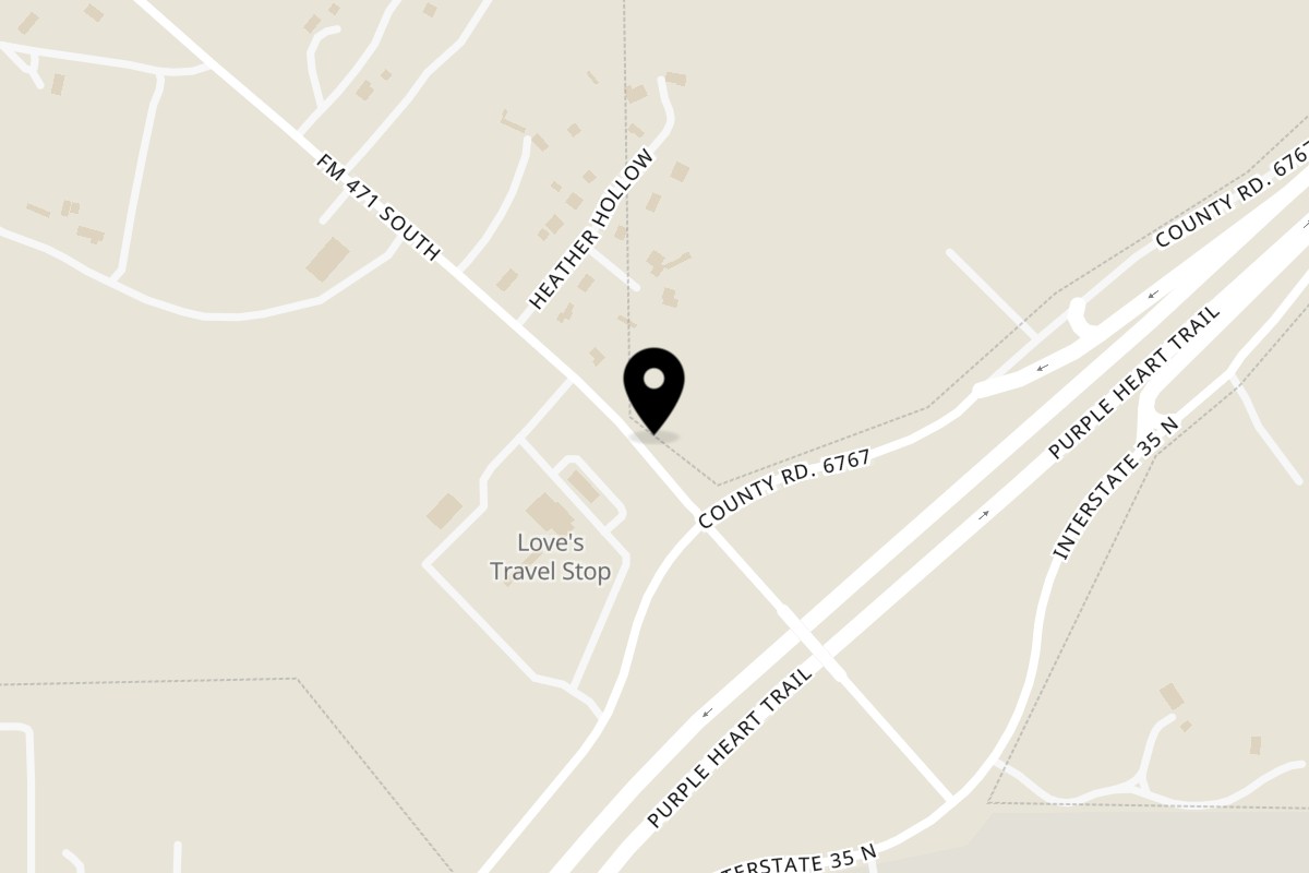 Map showing the location of Charleys Cheesesteaks Natalia on 21561 FM471 in Natalia