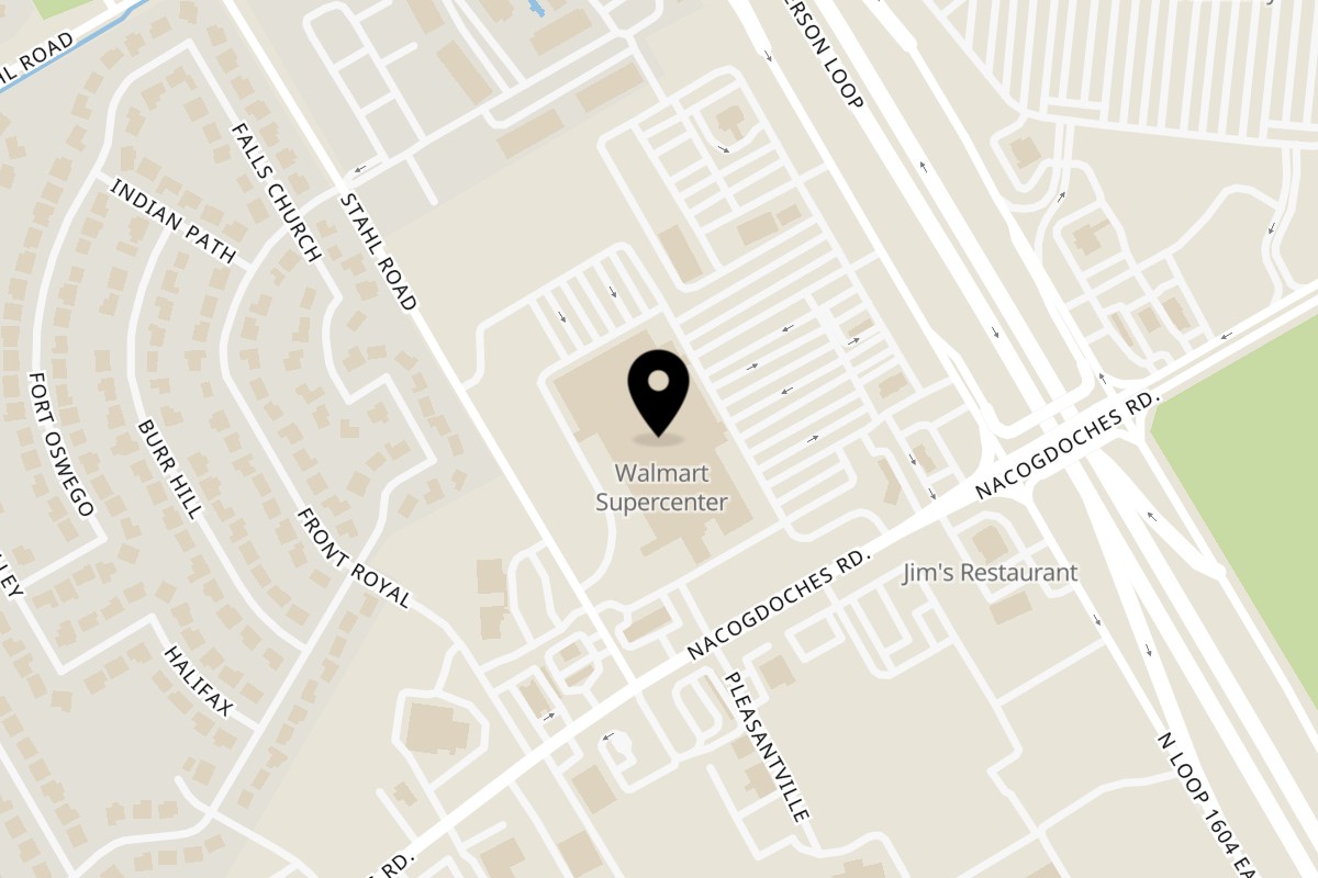 Map showing the location of Charleys Cheesesteaks Nacogdoches Rd on 16503 Nacogdoches Rd in San Antonio