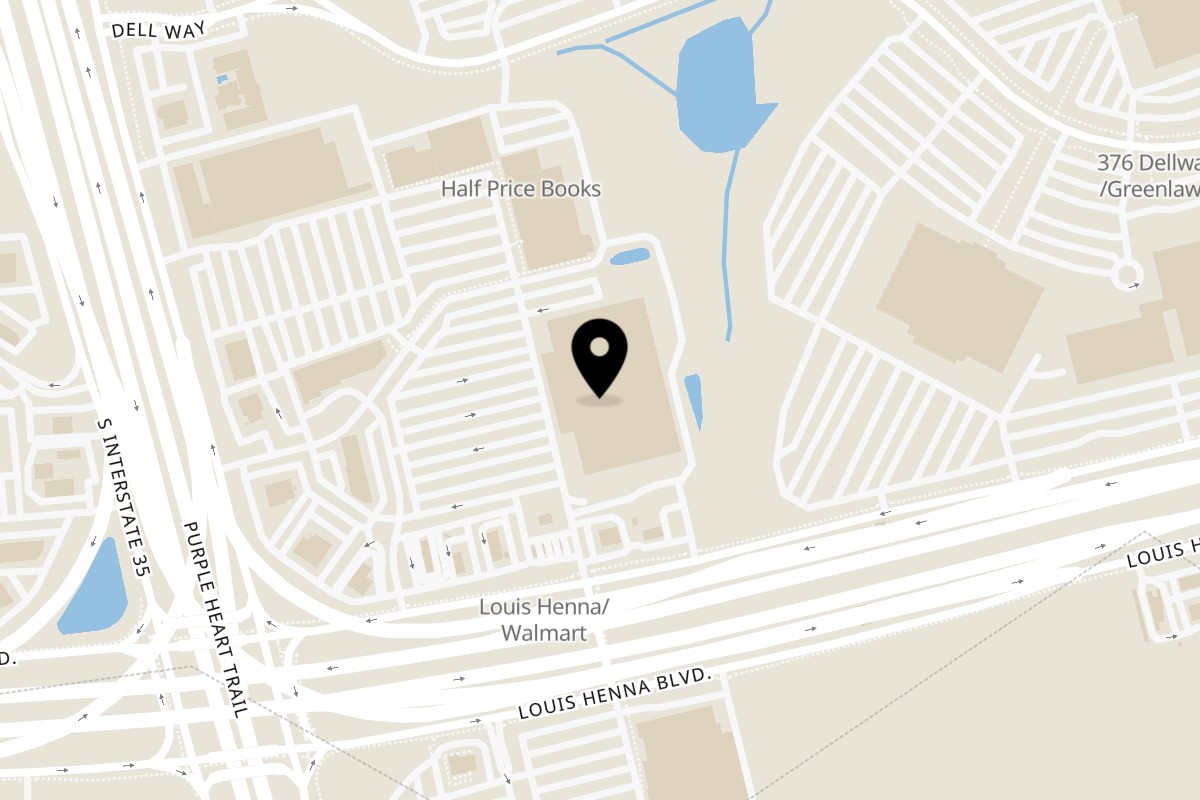 Map showing the location of Charleys Cheesesteaks Round Rock on 2701 I-35 in Round Rock