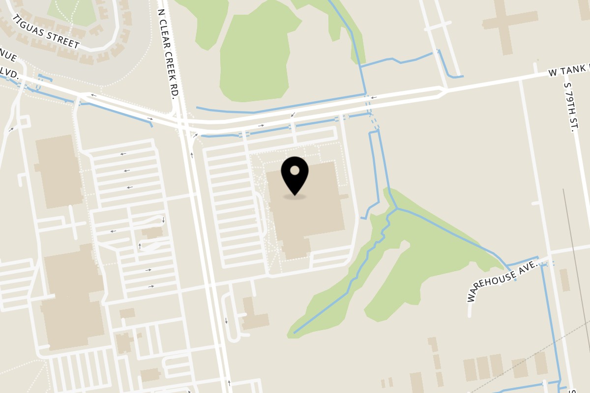 Map showing the location of Charleys Cheesesteaks Clear Creek Rd on 4250 Clear Creek Rd in Fort Hood